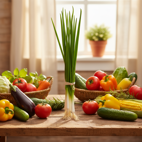 daiktų Dirbtiniai svogūnų laiškai, dekoratyvinės daržovės, L30cm, 4 vnt.