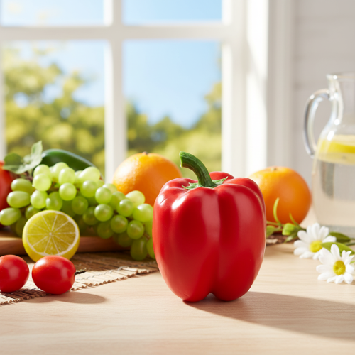 daiktų Dekoratyvinis daržovių pipirų raudonas maisto manekenas H10cm