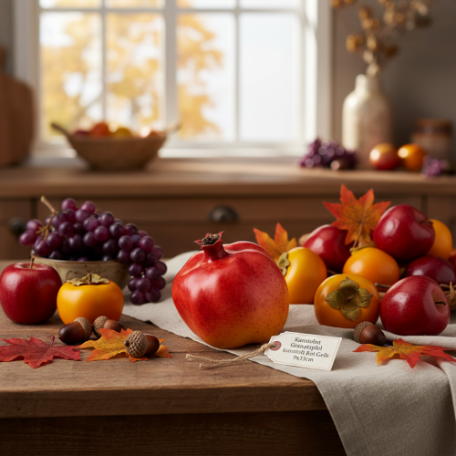 daiktų Dirbtinių vaisių granatas dirbtinis raudonas geltonas 9×11cm