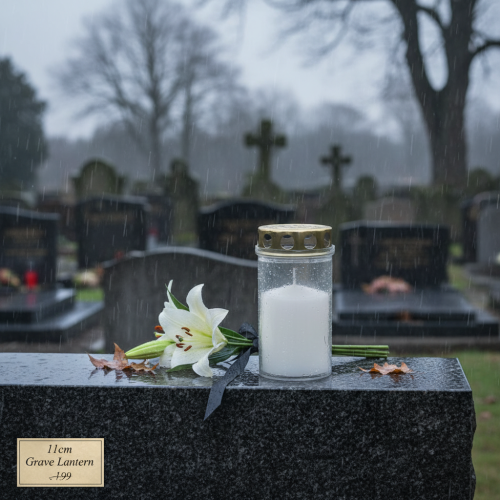 daiktų Kapų žvakės, baltos ir auksinės, Ø5,5 cm, aukštis11,5 cm, 24 valandos, 12 vnt.