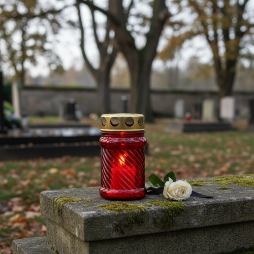 daiktų Kapas šviesus stiklas raudonas Ø6cm H10,5cm 1 vnt