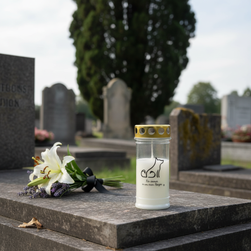 daiktų Kapo šviesa šunų kapo žvakė gyvūnams balta Ø7cm H16,5cm