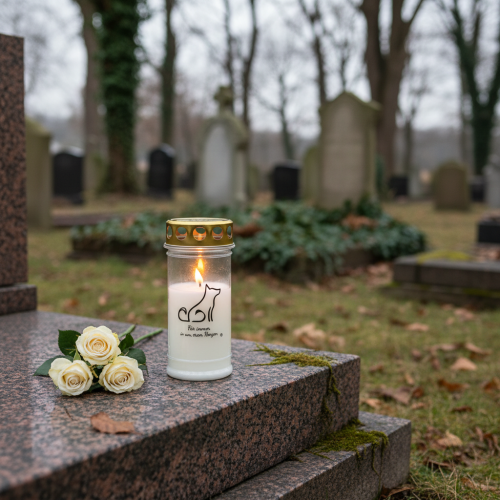 daiktų Kapo šviesa šunų kapo žvakė gyvūnams balta Ø7cm H16,5cm