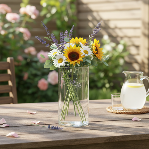 daiktų Aukšta stiklinė vaza, paprastas stiklinis cilindras, kaip gėlių vaza arba dekoratyvinis stiklas, 20 cm