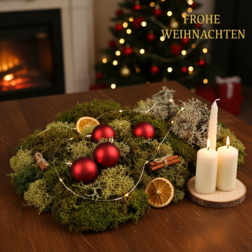 daiktų Dekoratyvinės samanos rankdarbiams, mišrios žalios ir šviesiai žalios natūralios samanos, 75g