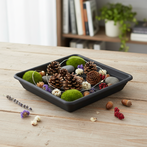 daiktų Padėkliukas Lara kvadratas 20cm x 20cm antracitas 1 vnt