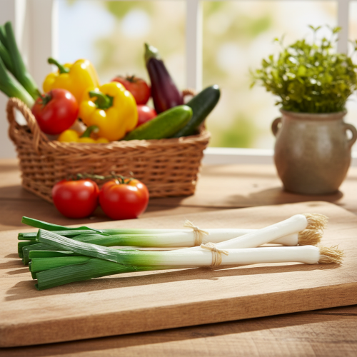 daiktų Dekoratyvinės daržovės laiškiniai svogūnai žalia balta Ø1cm L28cm 3 vnt