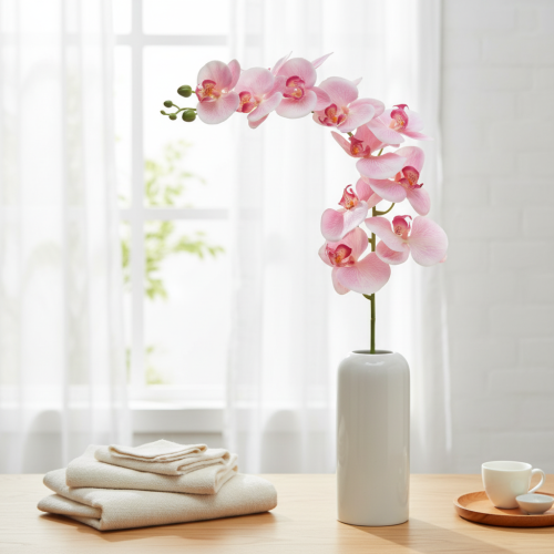 daiktų Orchid Phalaenopsis dirbtinės 9 gėlės rožinės baltos 96cm