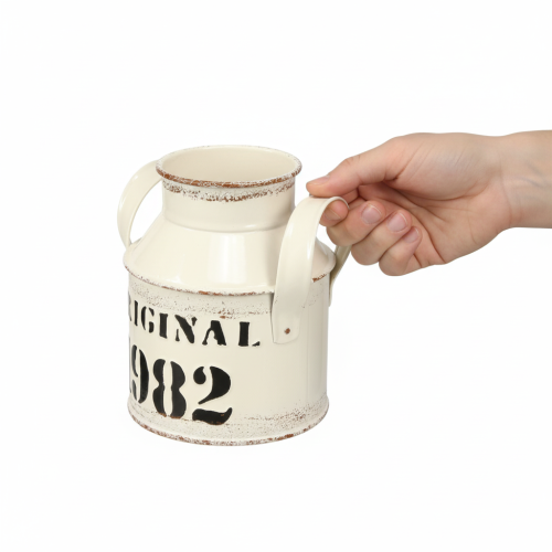 daiktų Metalinis dekoratyvinis ąsotis „Original 1982“ kreminės rūdžių spalvos, aukštis 13 cm, 2 vnt.