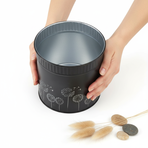 daiktų Kiaulpienių vazonas, juodas, Ø15,5 cm, aukštis 15,5 cm