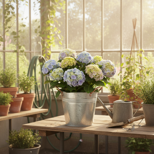 daiktų Metalinis gėlių vazonas su rankenomis, dekoratyvinis kibiras, Ø16cm, aukštis15cm