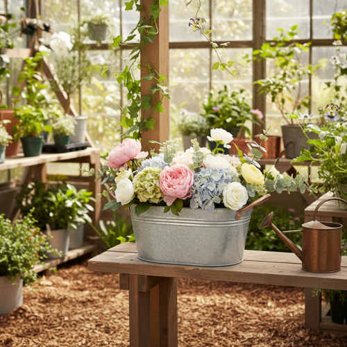 daiktų Gėlių dubuo su rankenėlėmis, dekoratyvinis dubuo, metalinis, 17,5 × 12 × 9 cm