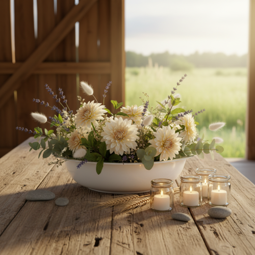 daiktų Metalinis dubuo, balto emalio imitacijos, Ø29 cm, aukštis 7,5 cm