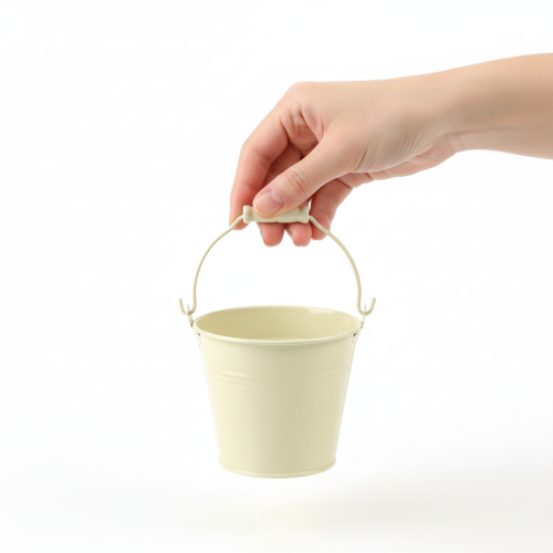 daiktų Kibiras su rankena, vazonas, pastelinio metalo, Ø10cm, aukštis 8cm, 10 vnt.