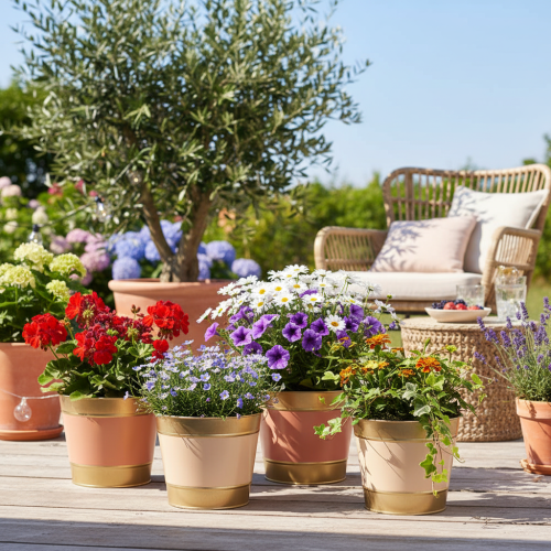 daiktų Metalinis augalų vazonas/gėlių vazonas, Ø17 cm, aukštis 14,5 cm, 4 dalys