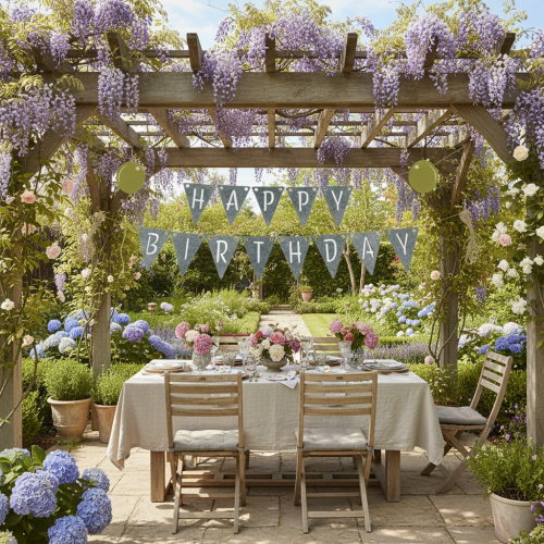 daiktų Gimtadienio dekoracijos girlianda iš veltinio, pilka ir žalia, 300 cm