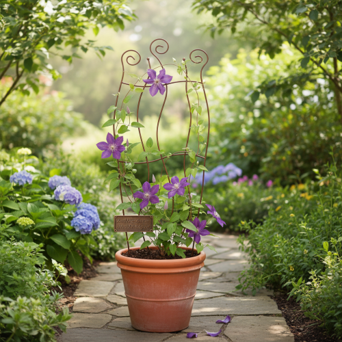 daiktų Metalinės sodo grotelės su išlenktu dizainu vijokliniams augalams, 110 cm