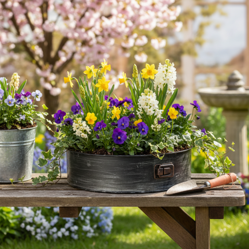 daiktų Vazonas, dekoratyvinė kepimo forma, nuimama sodinimo forma, metalinė dekoracija Ø24cm, aukštis 7,5cm