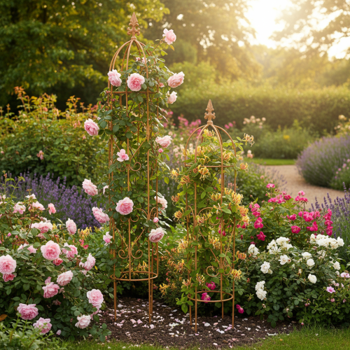 daiktų Sodo grotelės, laipiojimo priemonė rožėms ir kitiems vijokliniams augalams, idealus sodo dizainas, 108 cm, 2 vnt. rinkinys.