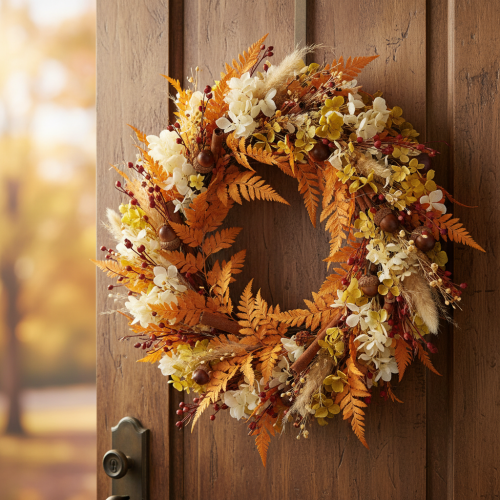 Džiovinti ir konservuoti paparčio lapai floristikai ir rudens dekoracijoms, 42 cm, 10 vnt. | Floristik24.lt