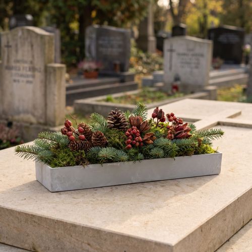 Dubuo kvadratinis pilkas 41,5 cm x 10,5 cm H5 cm | Floristik24.lt