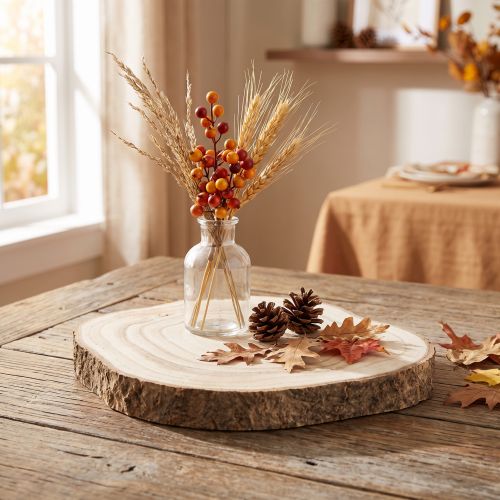 Paulownijos medžio griežinėlis Ø20-25cm natūralus dekoratyvinis medinis griežinėlis | Floristik24.lt