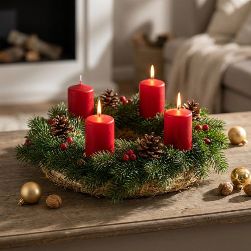 Šiaudinis vainikas 20/4 cm, 10 vnt. rinkinys - vainikų ruošiniai Adventui, Visų Šventųjų dienai ir dekoravimui | Floristik24.lt