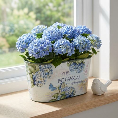 Gėlių dubuo ovalus hortenzijos plastikinis dubuo 21,5×12,5cm H11cm | Floristik24.lt