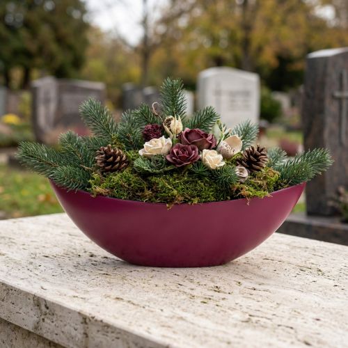 Augalinės valties dekoratyvinis dubuo dubuo Uoga 38,5 cm × 12,5 cm × 13 cm | Floristik24.lt