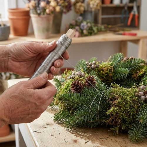 Vyniojimo viela craft vielos surišimo viela nerūdijančio plieno 0,65 mm 100 g | Floristik24.lt