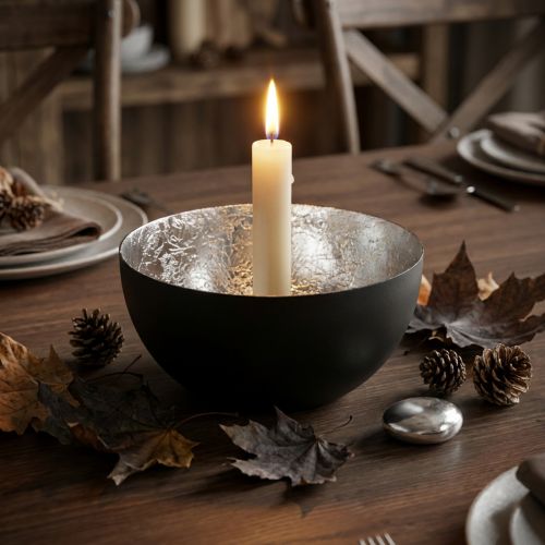Žvakidė Black Silver Stick Žvakidė Ø10cm H5cm | Floristik24.lt