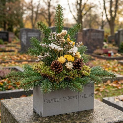 Gėlių putplastis džiovintoms gėlėms sausa gėlių medžiaga 23x8x11cm | Floristik24.lt