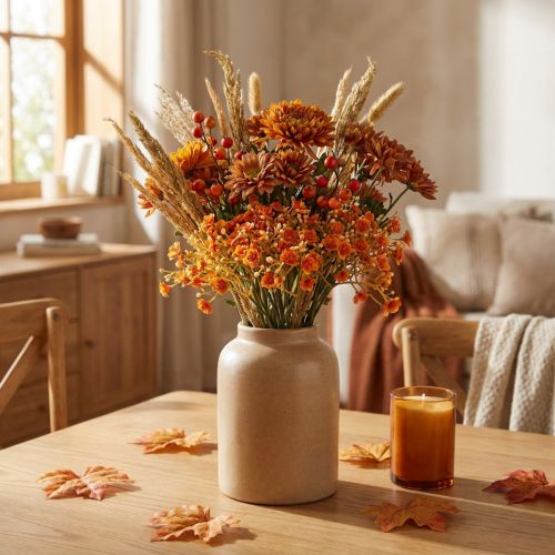 Gypsophila dirbtinės gėlės gipso žolė apelsinas L30cm 6 vnt | Floristik24.lt