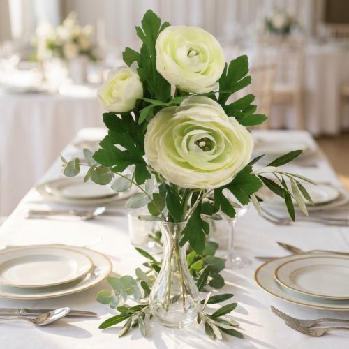 Dirbtinės gėlės Ranunculus dirbtinės sodo gėlės baltos 34cm | Floristik24.lt