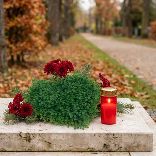 Dekoratyvinė širdelė buksmedžio dirbtinis dekoratyvinis kilimėlis žalias 30,5cm | Floristik24.lt