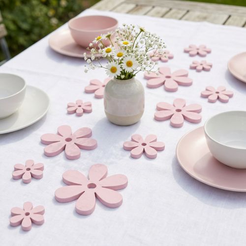 Taškinė apdaila medžio gėlės rožinė stalo dekoracija vasara Ø2–6cm 20 vnt | Floristik24.lt