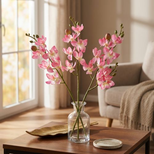 Maža Orchid Phalaenopsis Dirbtinė gėlė Rožinė 30cm | Floristik24.lt