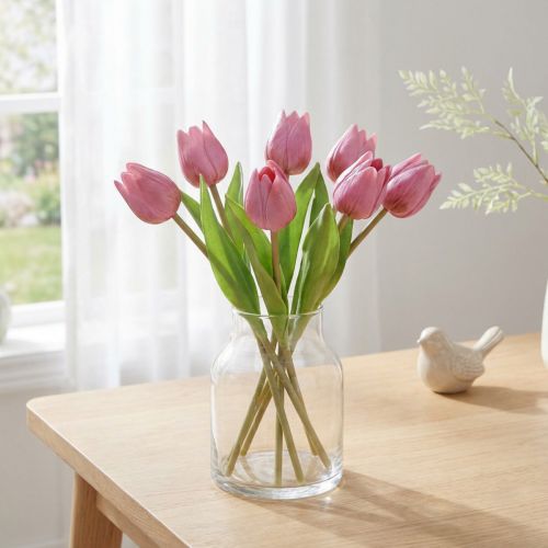 Gėlių dekoravimas Tulpės Dirbtinės Gėlės Violetinė 20cm 6 Vnt | Floristik24.lt