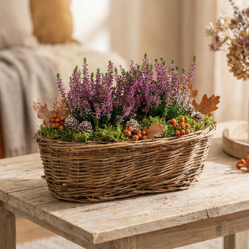 Duonos krepšelis, maždaug 30 cm skersmens, ovalus, neluptas | Floristik24.lt