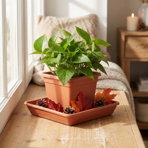 Padėkliukas Lara kvadratas 29cm x 29cm terakotos 1 vnt | Floristik24.lt