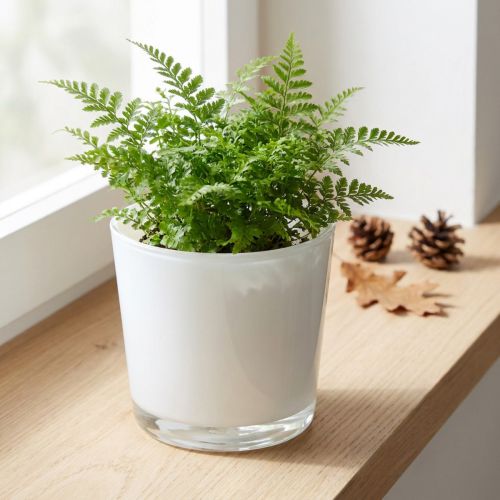 Stiklinis vazonas baltas Ø11,5cm H11cm | Floristik24.lt