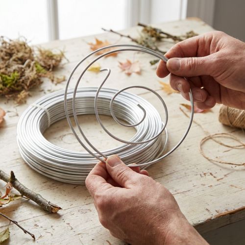 Aliuminio viela dekoratyvinė viela sidabrinė viela Ø3mm 1kg | Floristik24.lt
