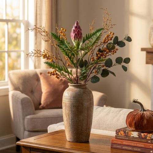 Artišokas Artišokas Rožinis Dirbtiniai Augalai Deco Ruduo H68cm | Floristik24.lt