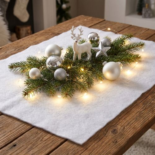 Sniego antklodė dekoracija sniegas balta žiemos dekoracija 240×90cm | Floristik24.lt