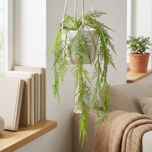 Dirbtiniai šparagai kaip kabantys augalai, skirti mažai priežiūros reikalaujančiam namų dekoravimui, 75 cm | Floristik24.lt