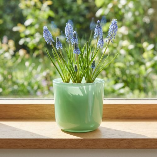 Stiklinis puodas Ø7,8cm H8cm mėtų žalios spalvos | Floristik24.lt