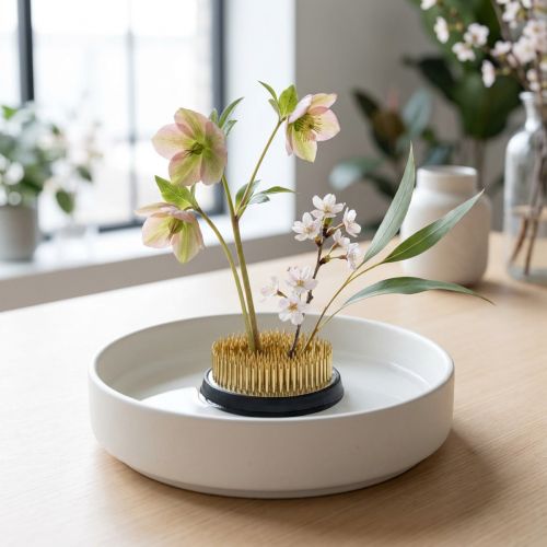 Ežiukas, Kenzan, Ikebana, sidabrinis metalinis išdėstymo pagrindas, apvalus Ø5cm | Floristik24.lt