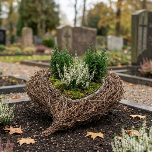 daiktų Augalų dubuo širdies kapinės, vynmedžių širdis sodinimui 26cm