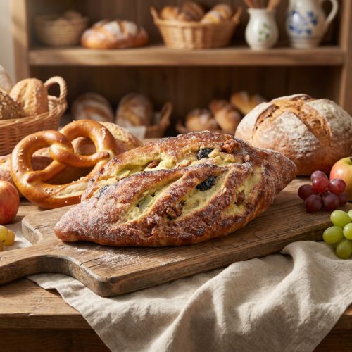 Dirbtinė dekoratyvinė razinų duona - apgaulingai tikroviška maisto replika kepykloms ir vitrinoms, 22 cm | Floristik24.lt