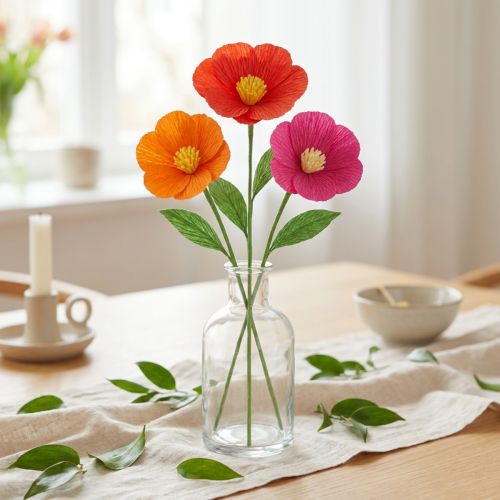 Floristinis krepinis popierius rožinis 50x250cm | Floristik24.lt